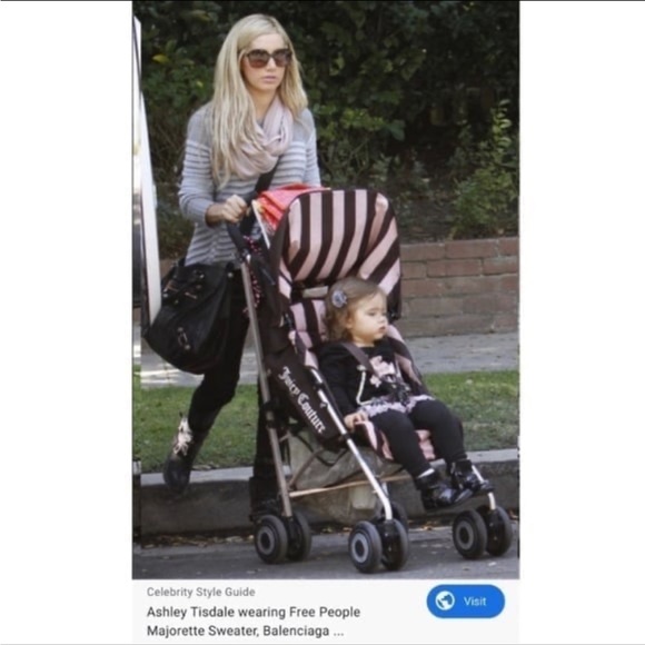 Free People The Majorette Shrunken Striped Gray Striped Sweater - Picture 2 of 7